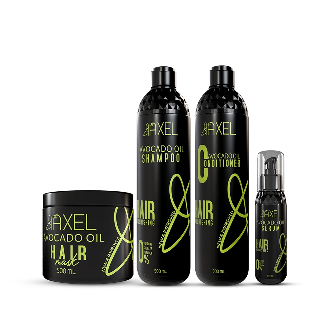 مجموعة الأفوكادو من جي إم أكسل 5 قطع (شامبو - بلسم - سيروم-حمام كريم)